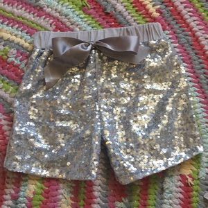 Silver sequin shorts